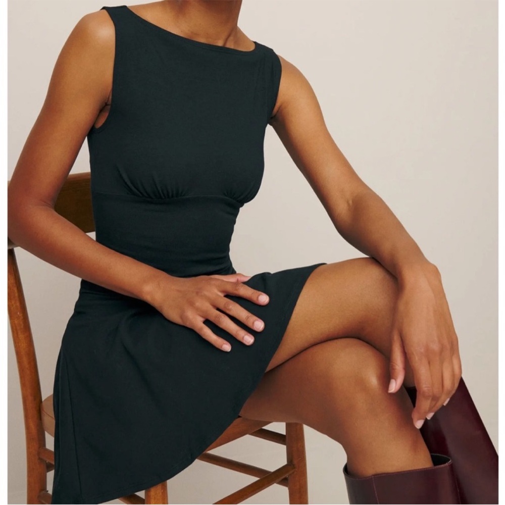 Reformation Black Mayve Mini Dress